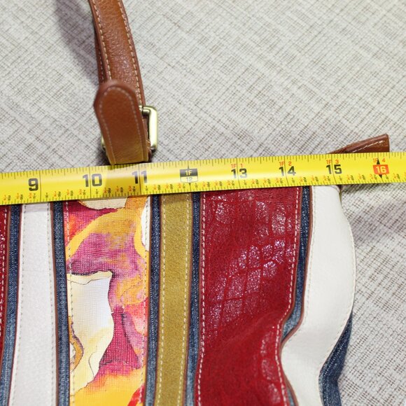 RARE Vintage Sharif Denim and Leather Purse - Picture 5 of 10